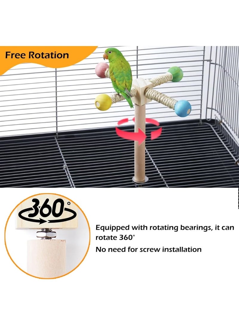 إيليلي لعبة حامل الطيور، لعبة مجثم مصنوعة من خشب الفلفل الطبيعي، عجلة تمارين خشبية، ألعاب ببغاء، أرجوحة خشبية، عجلة فيريس دوارة تفاعلية، ألعاب ببغاء للكونيور الرمادي الأفريقي، كوكاتيل - Image 3