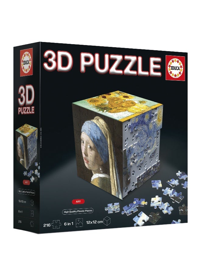 EDUCA فن الألغاز ثلاثي الأبعاد تحدي الألغاز على شكل مكعب مع إجمالي 216 قطعة. - Image 4