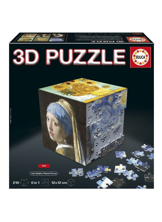 EDUCA فن الألغاز ثلاثي الأبعاد تحدي الألغاز على شكل مكعب مع إجمالي 216 قطعة. - Image 1