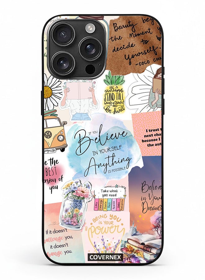 Covernex غطاء حماية لجهاز آبل آيفون 16 برو ماكس مزخرف بتصميم ملهم مع عناصر زهرية وسفر - Image 2