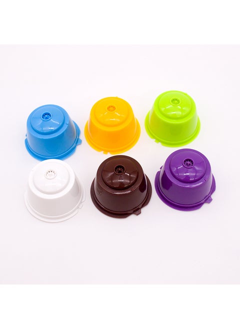 Refillable DOLCE GUSTO Coffee Capsule Filter Set 6 colors [with 2 spoons and 2 brushes]]