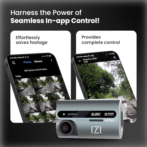 IZI Drive N700 Dash Cam 2.5K 25FPT 5MP Car Dashboard Camera with 170° Wide Angle WiFi Super Night Vision G-Sensor Emergency Recording Parking Monitor Loop Recording Supports up to 512GB for Cars SUVs - Image 3