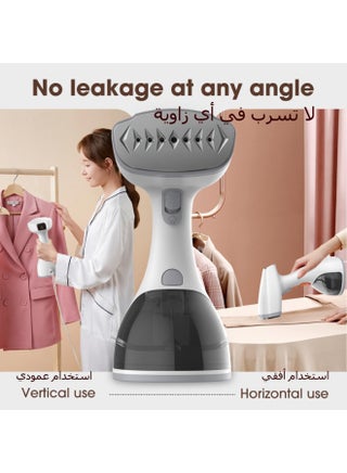 مبخرة ملابس احترافية (مرجل بخار)، 1500 واط، بخاخة يدوية قوية مع تصميم مانع للتسرب وبارد الملمس، لوحة من الفولاذ المقاوم للصدأ 304، تسخين خلال 25 ثانية، مزيل تجاعيد محمول للسفر والمنزل والمكتب - view 3