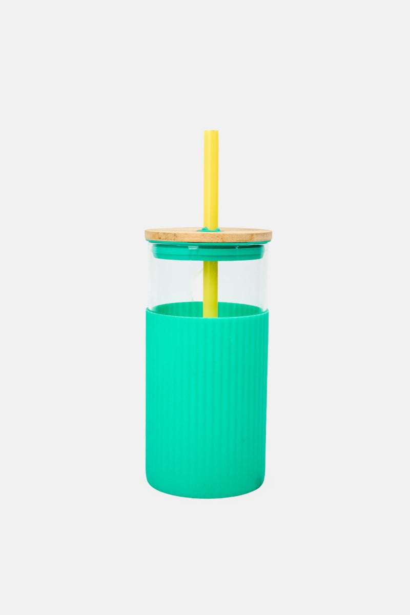 VESSEL Glass Tumbler With Bamboo Lid 591 ml, Green - Image 1