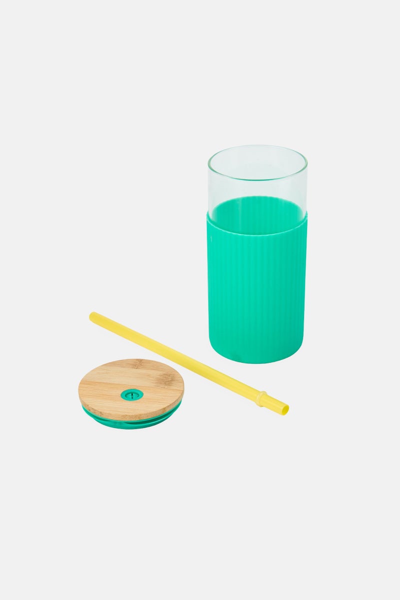 VESSEL Glass Tumbler With Bamboo Lid 591 ml, Green - Image 3