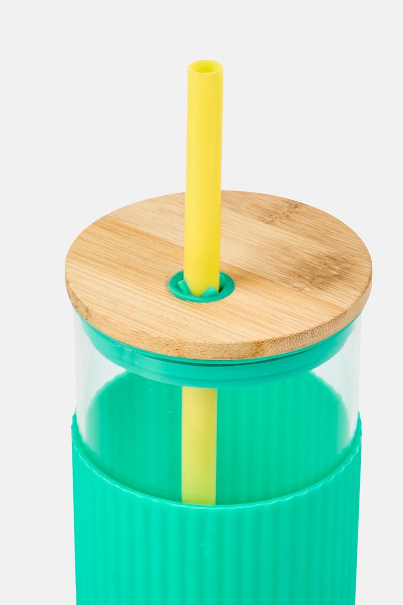 VESSEL Glass Tumbler With Bamboo Lid 591 ml, Green - Image 2