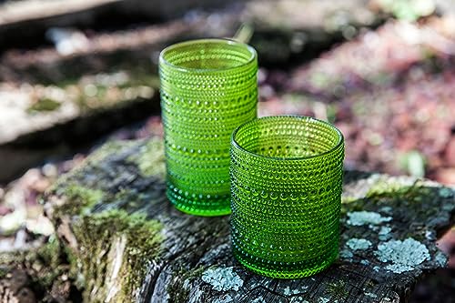 Fortessa Jupiter Beaded Hobnail Glass, 13 Ounce Iced Beverage (Set of 6), Sage Green - Image 4