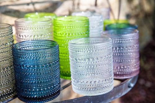 Fortessa Jupiter Beaded Hobnail Glass, 13 Ounce Iced Beverage (Set of 6), Sage Green - Image 3