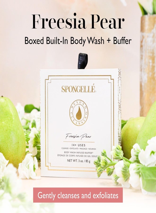 SPONGELLÉ Spongelle Freesia Pear Wild Flower Buffer Body Scrubber with Box | Bath & Shower Loofah for Women | Exfoliator with Body Wash Infused | 14+ uses - Image 2