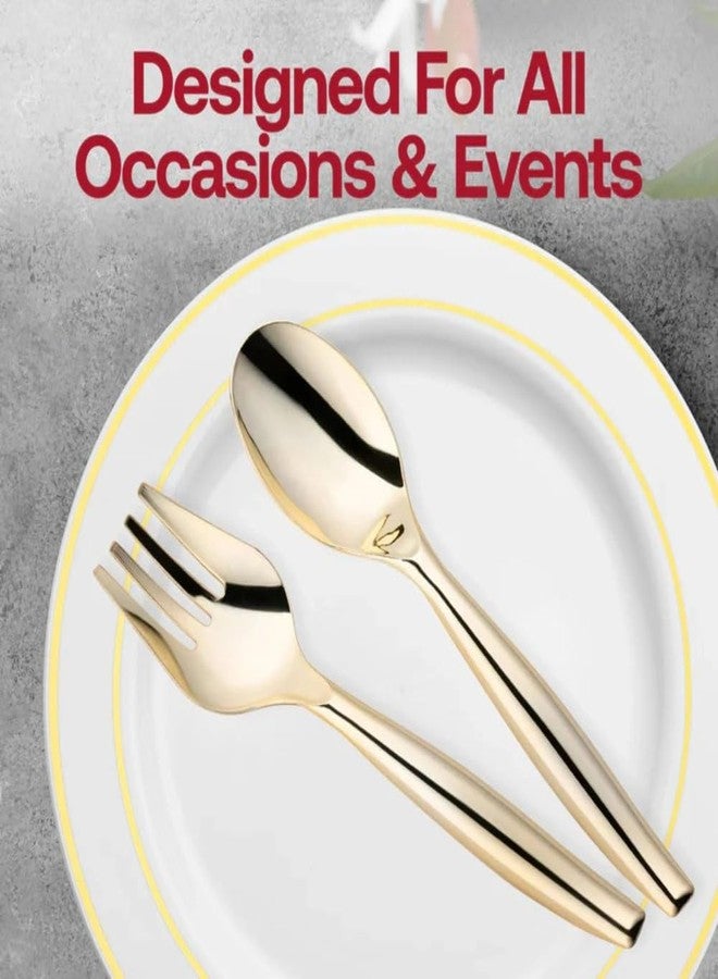Kaya Elegant Gold Plastic Disposable Serving Forks (Pack of 5) - Premium Quality, Reusable & Heavy-Duty Cutlery for Parties & Events - Image 4