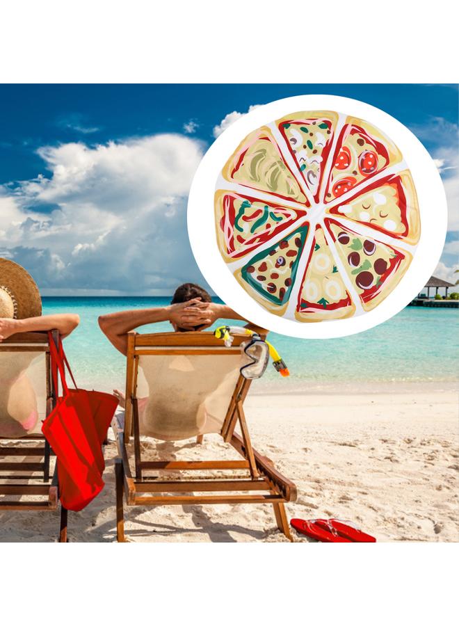 Cute Pizza Pattern Round Beach Throw Towel Blanket Yoga Mat Wall Decoration Carpet