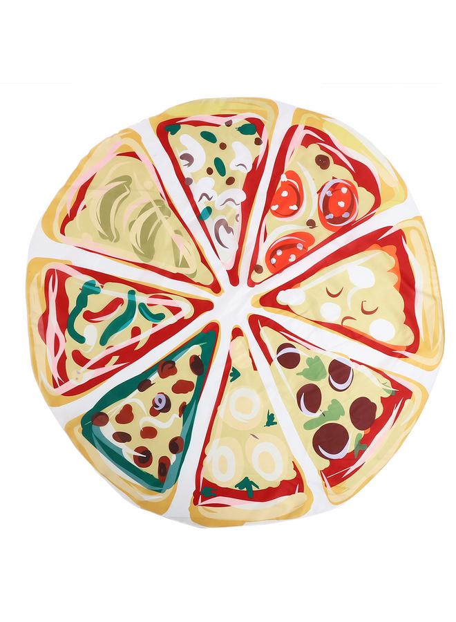 Cute Pizza Pattern Round Beach Throw Towel Blanket Yoga Mat Wall Decoration Carpet