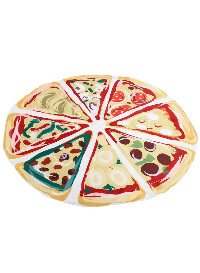 Cute Pizza Pattern Round Beach Throw Towel Blanket Yoga Mat Wall Decoration Carpet