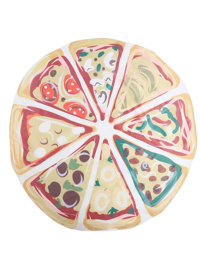 Cute Pizza Pattern Round Beach Throw Towel Blanket Yoga Mat Wall Decoration Carpet