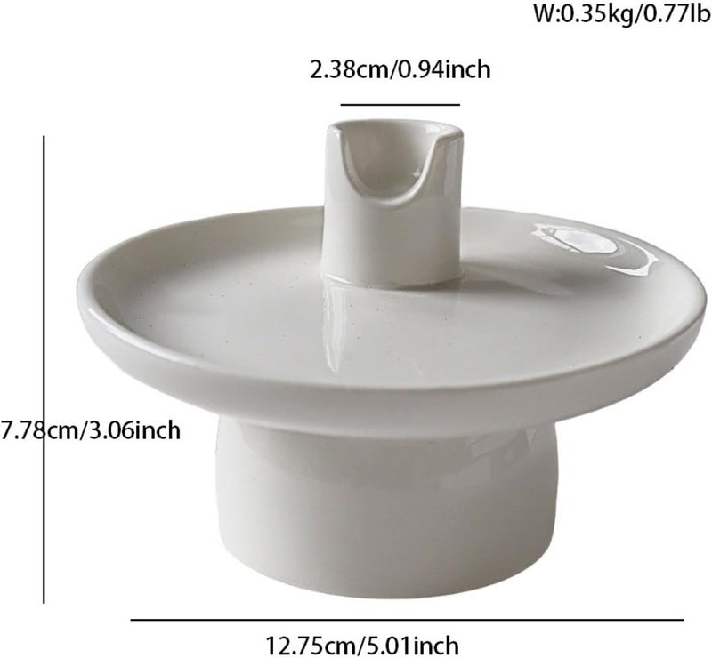 Ceramic Incense Burner Palo Santo Holder Sage Burner Bowl for Aromatherapy Meditation Home Decor 5.02x5.02x3.06 inch- White - Image 5