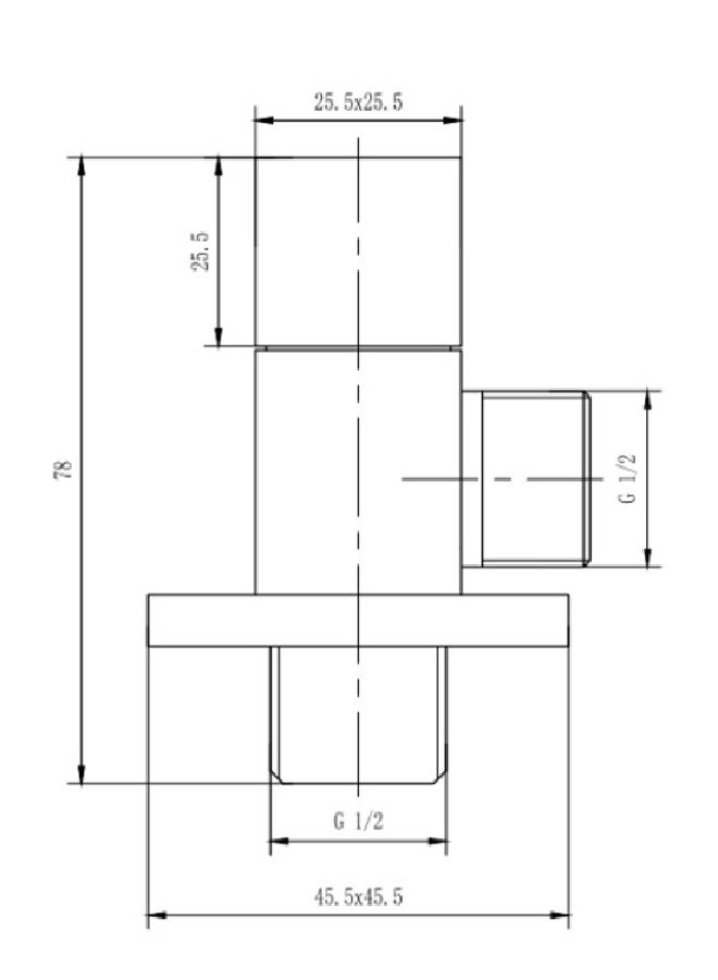 اورينت ستاندرد محبس زاوية OS854 صيني ORIENT STANDARD اسود مربع 1/2*1/2 - Image 3