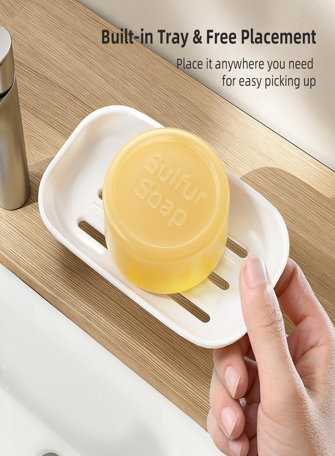 MOPMS Travel Soap Case Leak-Proof Soap Container Holder Travel Bar Soap Dish Portable Box with Draining Layer for Traveling, Shower, Gym and Camping, White - Image 3