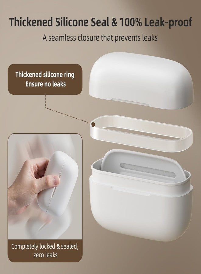 MOPMS Travel Soap Case Leak-Proof Soap Container Holder Travel Bar Soap Dish Portable Box with Draining Layer for Traveling, Shower, Gym and Camping, White - Image 2