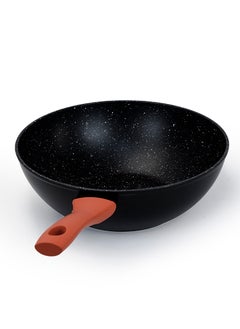 Wilson Aluminum Wok Pan 28x13cm with Marble Coating Silicon Handle and Induction Bottom  - Image 4