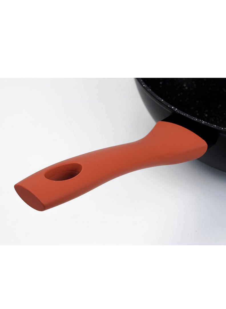 Wilson - Aluminum Wok Pan 28x13cm with Marble Coating Silicon Handle and Induction Bottom - Image 1