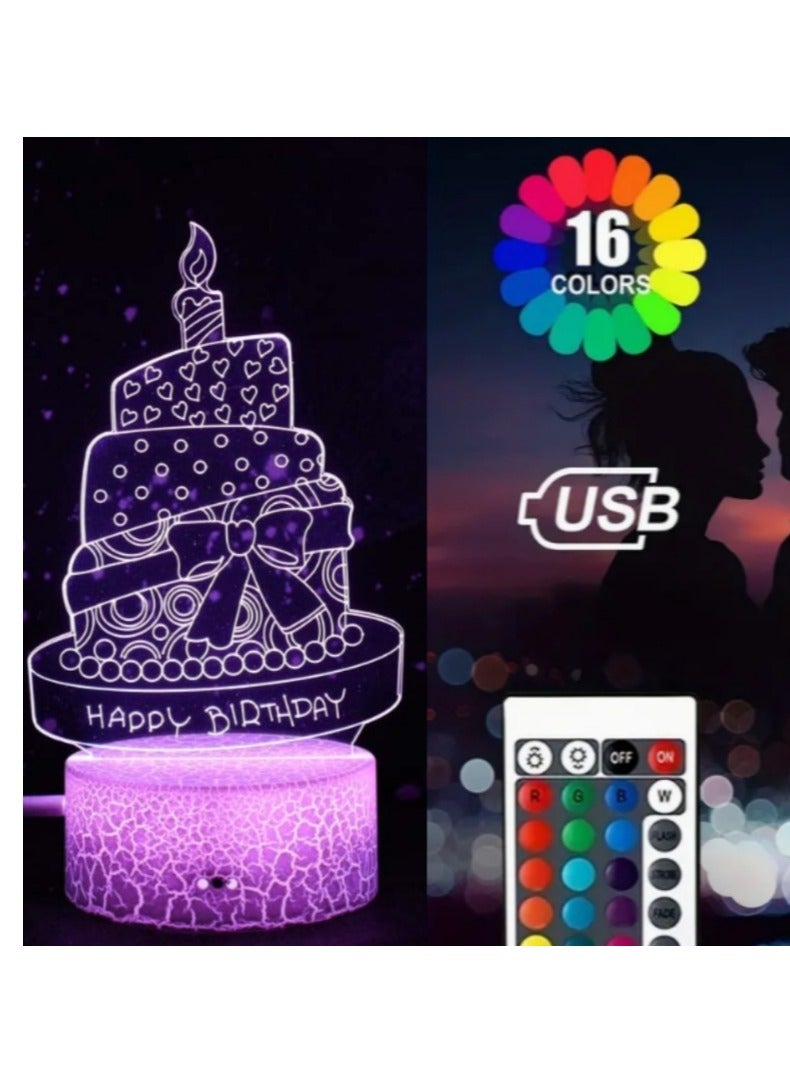 OASIS-TH 3D LED Night Light For Lovers, Gifts For Valentine's Day Or Birthday gift , 16 Colours Changing with Remo control  - Image 1