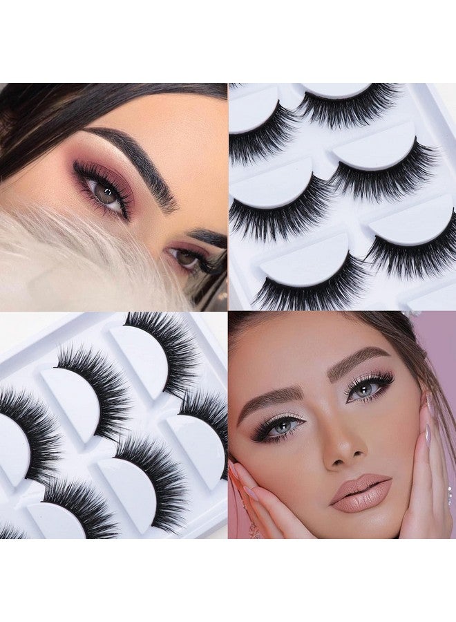 Veleasha Lashes 5D Faux Mink Lashes 100% Handmade Luxurious Fake Eyelashes Lightweight Fluffy False Eyelashes 5 Pairs Pack (Pretty) - Image 3