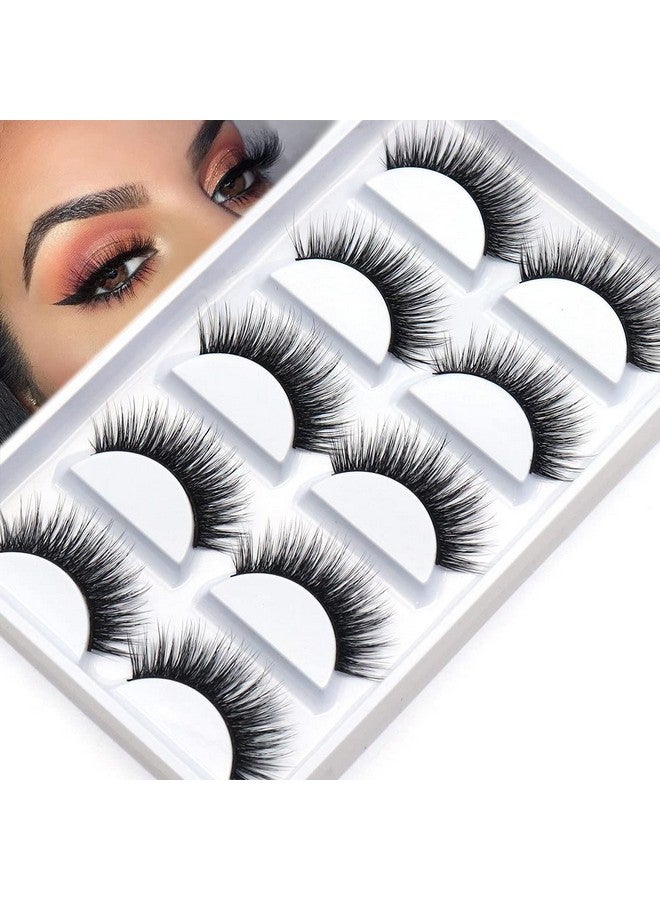 Veleasha Lashes 5D Faux Mink Lashes 100% Handmade Luxurious Fake Eyelashes Lightweight Fluffy False Eyelashes 5 Pairs Pack (Pretty) - Image 2