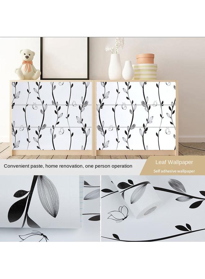 Bluejw Bedroom Wallpaper Self-adhesive Living Room Dormitory Stickers Background Leaves Wallpaper Self-adhesive Rental Room Renovation Wall - Image 1