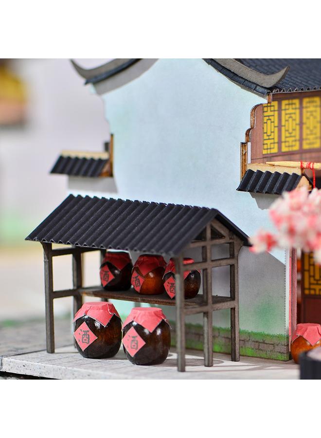 Bluejw Creative Retro Huizhou Architectural Model Apricot Flower Wine Shop Handmade 3d Villa Gift Ornaments For Women - Image 3