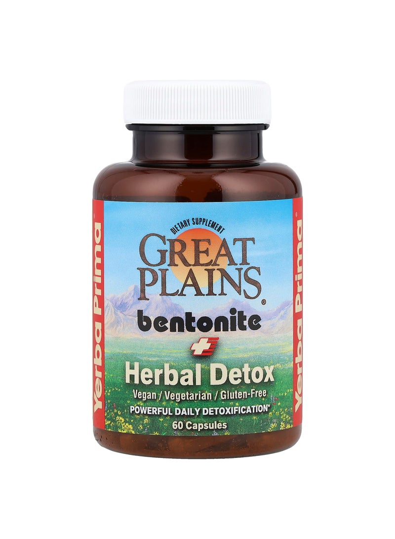 Great Plains® Bentonite + Herbal Detox, 60 Capsules
