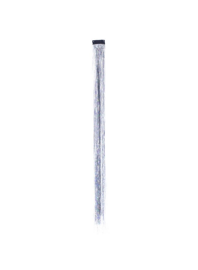 SWACC 22 Pcs Colored Party Highlights Clip on in Hair Extensions Multi-Colors Hair Streak Synthetic Hairpieces (11 Colors 22 Pcs in Set -Sparkling & Shiny Hair Tinsel Strands) - Image 5