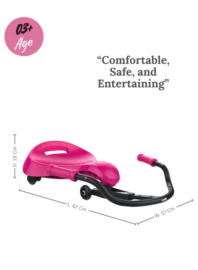 JD Bug Kidz Swayer Pink- Sit Down Manual Ride On Toy Side-to-Side Sway Scooter for Kids Ages 2+ - Image 2