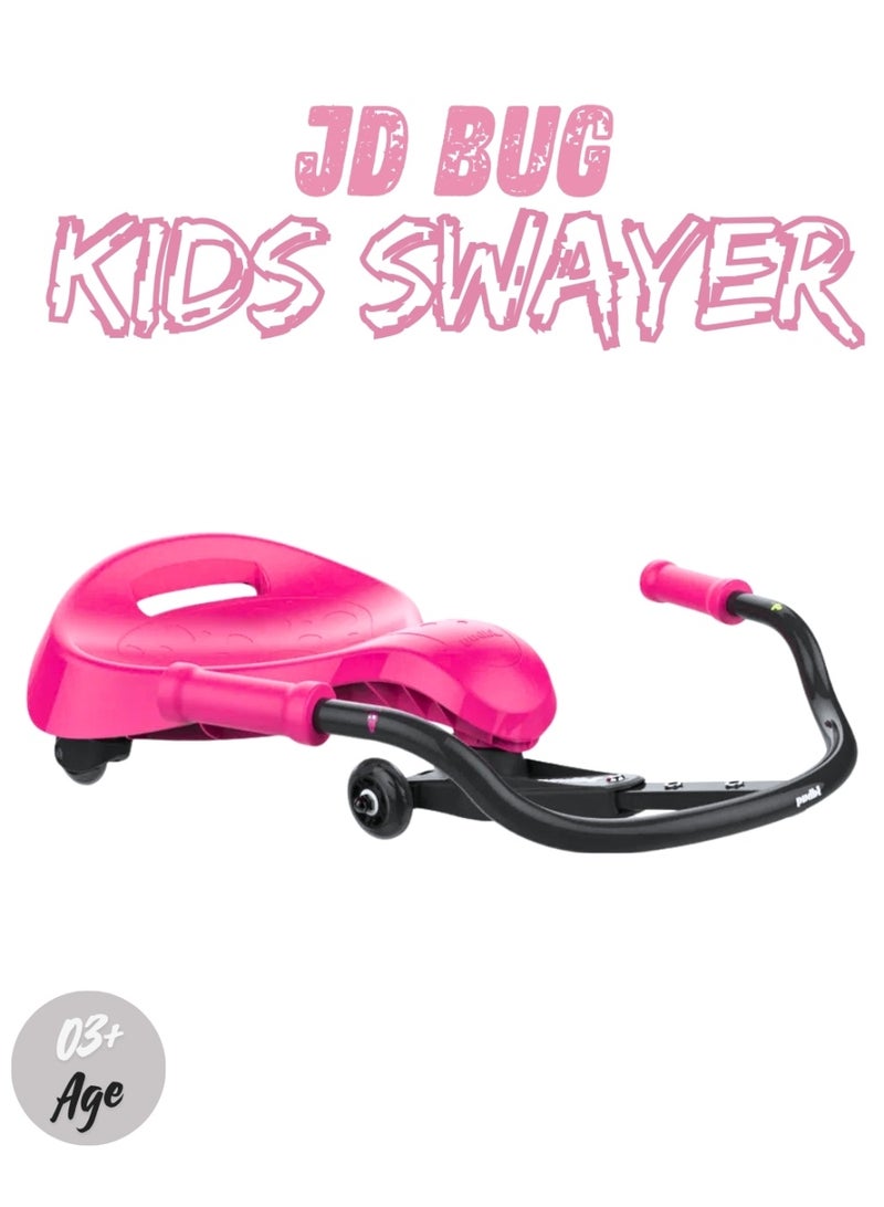 JD Bug Kidz Swayer Pink- Sit Down Manual Ride On Toy Side-to-Side Sway Scooter for Kids Ages 2+ - Image 1