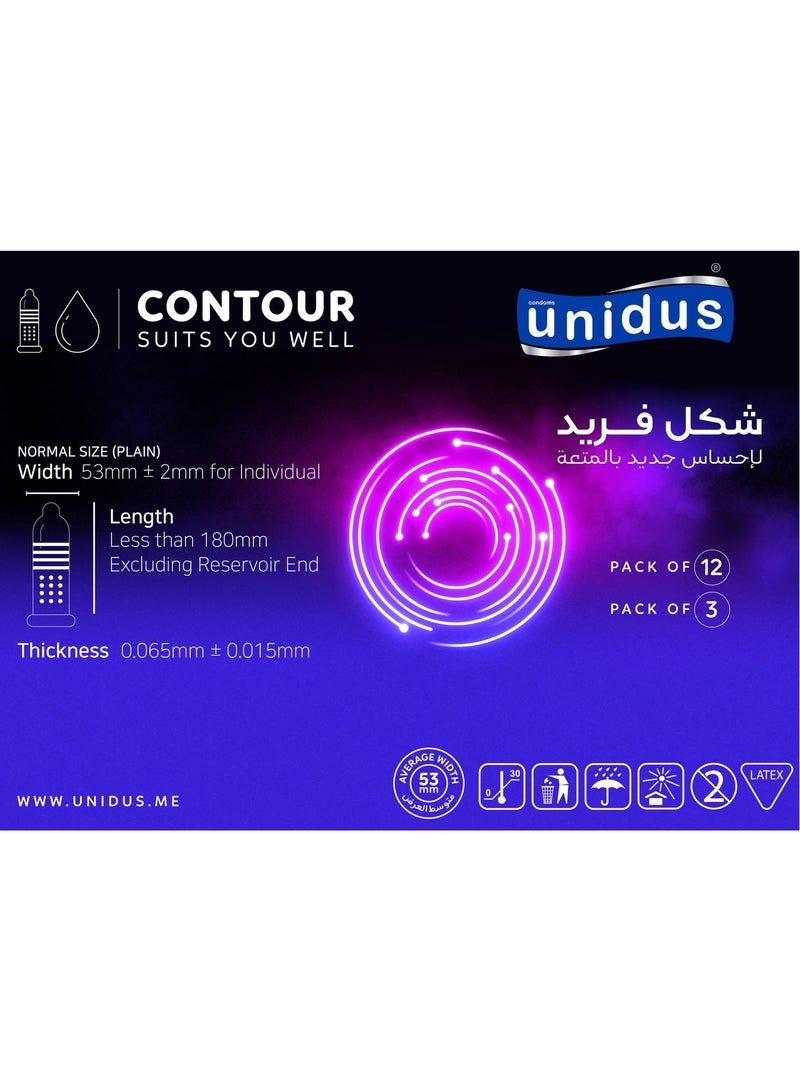 Unidus Condom - CONTOUR - Suits you Well - Lubricated Condoms for Men, Pack of 3 - Image 3