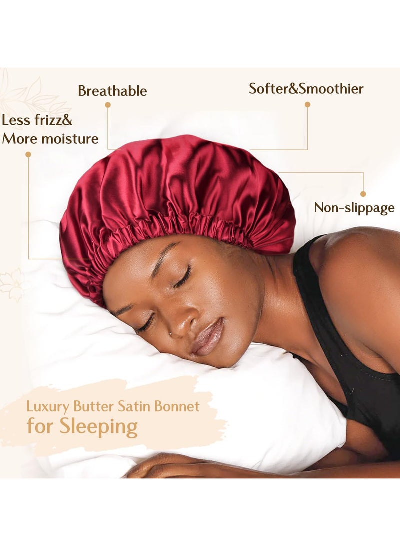 Totti Totti Satin Hair Bonnet For Sleeping, Natural Curly - Image 4