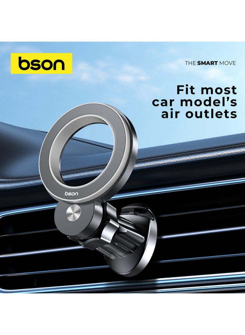 BSON حامل VentPro MagSafe مع قبضة مغناطيسية قوية ودوران 360° - حامل مدمج لتثبيت الفتحات مع دعم لحافظة MagSafe للتثبيت الآمن والرؤية السهلة في أي وضع - Image 5