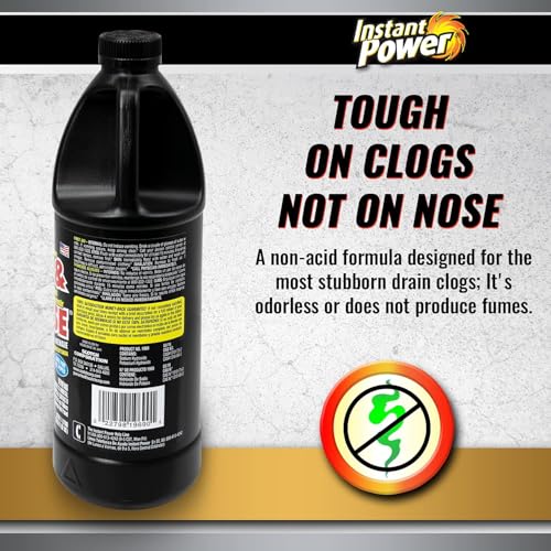Instant Power Hair and Grease Drain Cleaner - Shower Drain & Sink Cleaner, Liquid Clog Remover, Made in USA, Sink Deodorizer - 1 Liter (Pack of 2) - Image 4