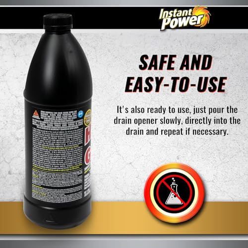 Instant Power Hair and Grease Drain Cleaner - Shower Drain & Sink Cleaner, Liquid Clog Remover, Made in USA, Sink Deodorizer - 1 Liter (Pack of 2) - Image 5