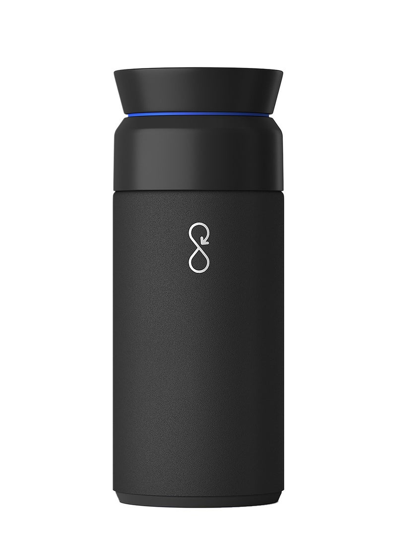 Ocean Bottle Brew Flask With 360º Leak Proof Lid Eco-Friendly Bottle 350ml - Obsidian Black  - Image 1