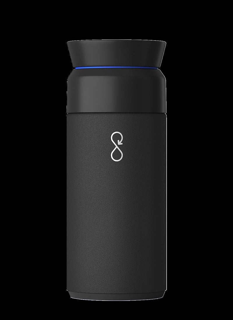 Ocean Bottle Brew Flask With 360º Leak Proof Lid Eco-Friendly Bottle 350ml - Obsidian Black  - Image 2