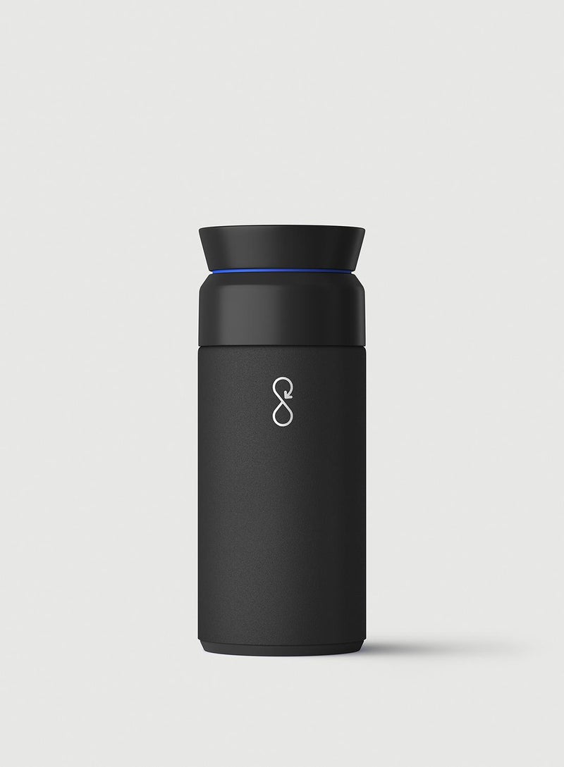 Ocean Bottle Brew Flask With 360º Leak Proof Lid Eco-Friendly Bottle 350ml - Obsidian Black  - Image 3