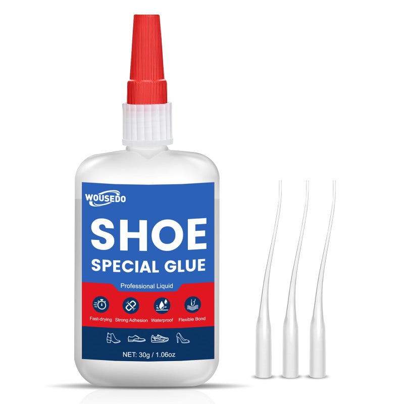 WOUSEDO 30g Shoe Super Glue - Quick Dry Strong Adhesive for Shoe Repair, Boots, Sneakers, Heels, Hiking Shoes, Leather, Handbags -Waterproof & Flexible. - Image 1