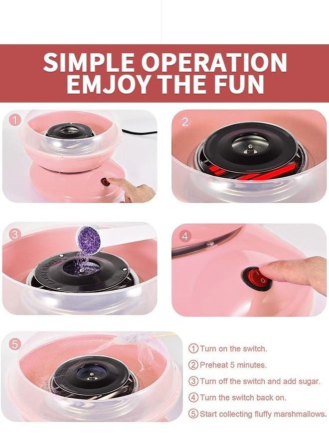 KENSHUO Cotton Candy Machine,Portable Cotton Candy Maker,DIY Marshmallow Machine With Large Splash-Proof Plate For Home Birthday Family Party Cinema - Image 2