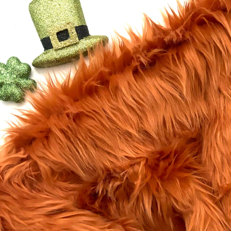 Bianna Creations Bianna Amber Deep Orange Faux Fur Fabric, American Seller, Luxury Shag Shaggy Material for Crafting, Sewing, Costumes, Fursuits, Home Decor (12x12 inches) - Image 1