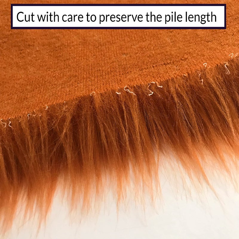 Bianna Creations Bianna Amber Deep Orange Faux Fur Fabric, American Seller, Luxury Shag Shaggy Material for Crafting, Sewing, Costumes, Fursuits, Home Decor (12x12 inches) - Image 4