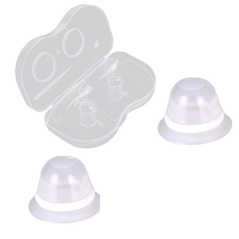 Finever Nipplesuckers Silicone Nipple Corrector for Flat Inverted Nipples for Breastfeeding Mother or Women with Clear Case 1Pair - Image 1