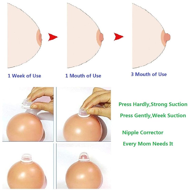 Finever Nipplesuckers Silicone Nipple Corrector for Flat Inverted Nipples for Breastfeeding Mother or Women with Clear Case 1Pair - Image 2