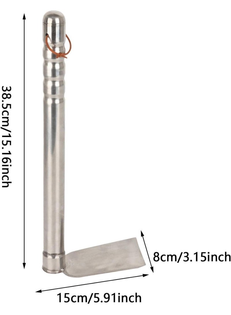 Garden Tool Stainless Steel Shovel Pipe Handle Silver Digging Planting Soil Turner - Image 2