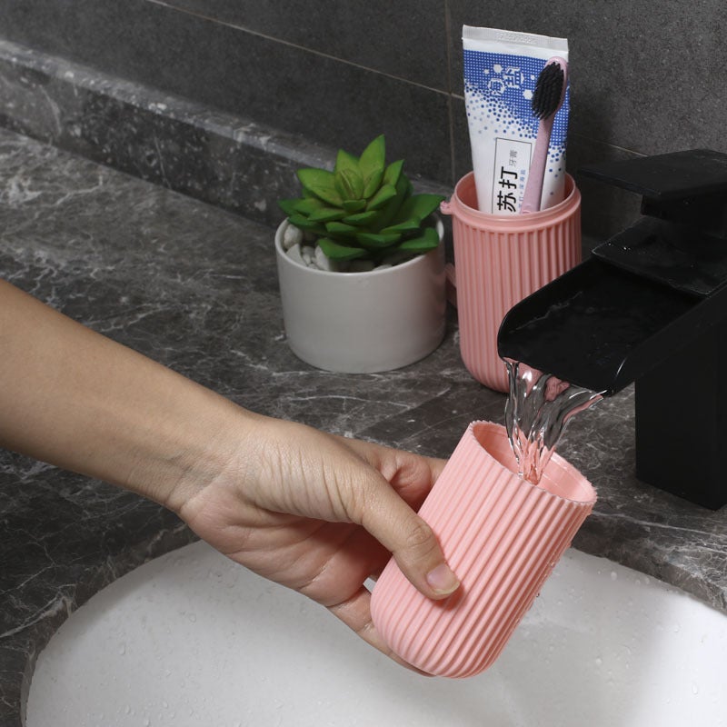Travel Stripe Toothbrush Box Portable Washing Mouth Cup Brushing Mug Set Dental Set Dental Cylinder Nordic Simple Toothbrush - Image 5