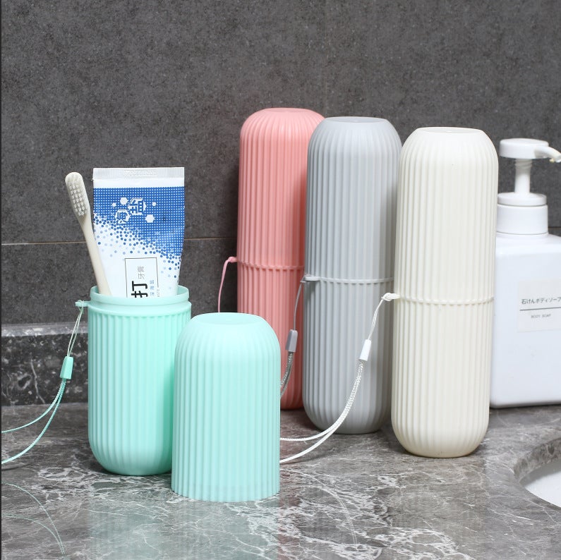 Travel Stripe Toothbrush Box Portable Washing Mouth Cup Brushing Mug Set Dental Set Dental Cylinder Nordic Simple Toothbrush - Image 2